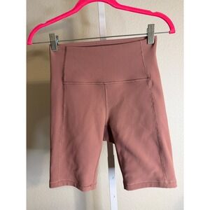 Lululemon Align Ribbed High Waist Bike Shorts Rose Pink‎ Women's Size XS